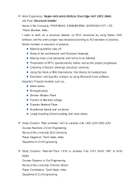 cv of civil structural design engineer