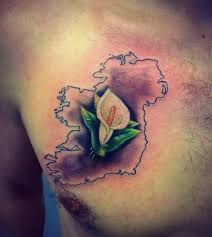 Easter Lily Inside Outline Of Map Of Ireland Easter Lily Tattoo Lily Tattoo Irish Tattoos