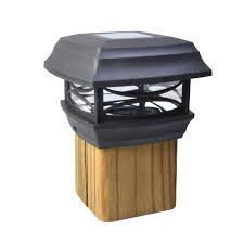 Moonrays Solar Black Outdoor Integrated Led Post Cap Deck Light 91253 The Home Depot Solar Post Caps Solar Post Lights Deck Lighting