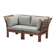 Applaro 2 Seat Modular Sofa Outdoor Brown Brown Stained Black Hallo Black Ikea Balcony Furniture Ikea Garden Furniture Lavish Home