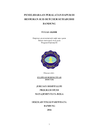 Maybe you would like to learn more about one of these? Pdf Makalah Pemeliharaan Peralatan Dapur Temara Global Teknologika Academia Edu