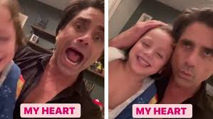 John Stamos tries to tell his son Billy, three, a story after sharing a  loving tribute to Bob Saget