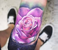 Sternum tattoo designs with roses. Purple Rose Tattoo By Khail Tattooer Post 20737