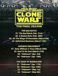 Star Wars The Clone Wars Season 7 Episode Release Date Infographic Starwars