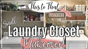 This mostly gray and white laundry room has its washer stacked on its dryer to save space. Small Laundry Room Makeover Clean Organize With Me 2019 Cheap Laundry Organization Ideas Youtube