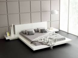 White Floating Bed Beige Wall Dark Black Wooden Floor Master Bedrooms Large Windows Modern Platform Bed Minimalist Bedroom Design Modern Bedroom Decor