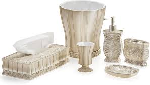 Pick out bath accessories and ensembles with unique designs. Amazon Com Creative Scents Victoria Bath Ensemble 4 Piece Bathroom Accessories Set Victoria Collection Bath Gift Set Features Soap Dispenser Toothbrush Holder Tumbler Soap Dish Home Kitchen