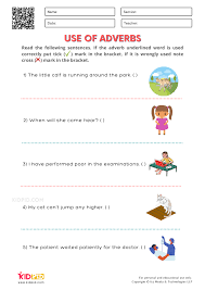 use of adverbs free printable worksheets for grade 1 kidpid