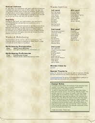 Create water is a cantrip, but create food and water is level 3. Dnd 5e Homebrew Warden Class By Layhnet Warden Dnd 5e Homebrew Dnd Classes