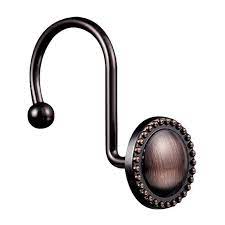 Spring tension shower curtain rod & peva shower liner with double hook beaded roller shower curtain ring set, oil rubbed bronze. Shower Curtain Hooks Oil Rubbed Bronze Rustproof Decorative Shower Curtain Rings 16 Pcs Bronze Bathroom Hooks Aliexpress