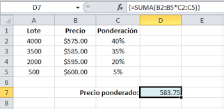 Promedio Ponderado En Excel Con Funciones Matriciales Ponderar Definiciones Como Hacer