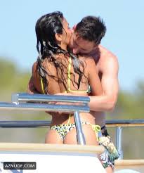 Antonela Roccuzzo and Lionel Messi on board a mega yacht in Ibiza - AZNude