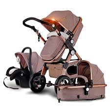 Luxury Baby Stroller 3 In 1 High Landscape Pram Foldable Pushchair Car Seat Ebay Luxury Stroller Baby Strollers Baby Strollers Travel System