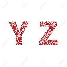 The blackline pattern has a slight stained glass feel and will look colored in a variety of colorways. Yz Heart Alphabet Letters Font Royalty Free Cliparts Vectors And Stock Illustration Image 27888070