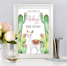 Llama Baby Shower Fiesta Baby Shower Welcome Sign Cactus Etsy Fiesta Baby Shower Baby Shower Book Baby Shower Signs