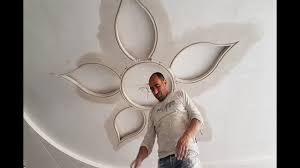 تصميم وردة بالجبس على السقف Design A Rose With Plaster On The Ceiling Youtube