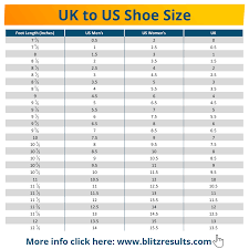 Uk To Us Shoe Size Conversion Charts For Women Men Kids