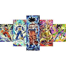 Shop online aesthetically designed beautiful canvas art prints of dragon ball super anime for wall decor at ole canvas with free shipping worldwide. Amazon Com 5 Piece Modern Oil Painting Canvas Art Vegeta Dragon Ball Z Super Saiyan Painting Goku And Vegeta Poster Dragon Ball On Canvas For Decor Living Room Unframed No Framed M Posters