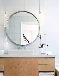 With large & round design and sleek metal frame, the circle wall mirror is a perfect vanity mirror or home decoration. Modern 28 32 Large Round Mirror Entryway Mirror Etsy In 2021 Round Mirror Bathroom Bathroom Remodel Shower Small Bathroom Decor