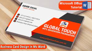 There's one template where you can add a photo as well. Ms Word Tutorial Business Card Design In Ms Word Visiting Card Design In Ms Word Youtube