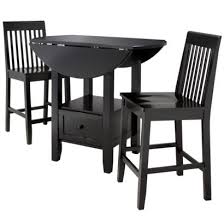 Choose polished sable or obsidian models with curved, pedestal bases for a touch of glamour at your next party. 3 Pc Storage Pub Set Ebony Pub Table Sets Dining Room Sets Pub Table And Chairs