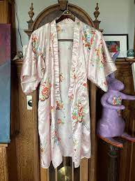 Ichi Ban Romantic Pale Pink Floral Flower Cart Kimono Robe Made In Japan |  eBay