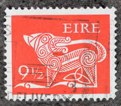 Ireland Stamp First Introduced By The Irish Postal Service An Post In 1971 This Stamps Feature A Celtic Dog Motif And Had A Stamp Irish Funny Stamp Design