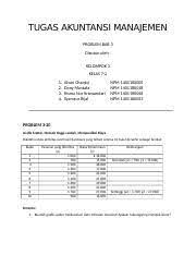 Check spelling or type a new query. Kelompok 3 Bab 3 Docx Tugas Akuntansi Manajemen Problem Bab 3 Disusun Oleh Kelompok 3 Kelas 7 2 1 2 3 4 Alvan Chaqiqi Dony Mustafa Risma Nur Course Hero