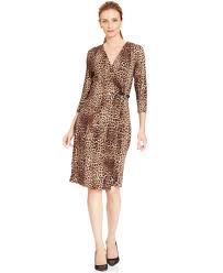 Charter Club Petite Animal Print Faux Wrap Dress Petite Sale Clearance Women Macy S Great Animal Print For You Com Imagens Vestidos Vestido Envelope