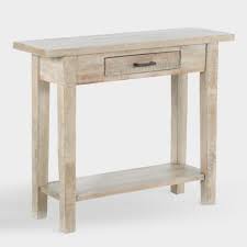 Offering A Drawer And An Open Bottom Shelf Our Console Table Is An Ultra Versatile Surface That S Just As Su Small Console Tables Console Table Whitewash Wood