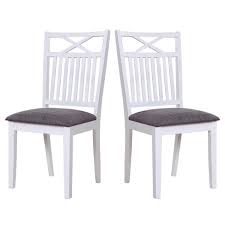 What is the price range for gray dining room sets? Melbourne Island Pair Of White Dining Chairs With Grey Fabric Seat Pad Furniture123
