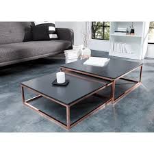 La table basse se distingue en deux catégories aula, table basse, cuivre brossé et verre vert. Lot De 2 Table Basse Gigogne Carree Anthracite Et Cuivre Cbc Meubles