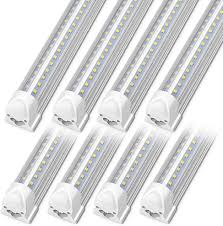Amazon Com Kihung Led Shop Light 4ft 40w 5200 Lumen 6000k Super Bright White V Shape T8 Led Tube Light Clear Cover Integrated 4 Foot Strip Light Fixture For Garage Warehouse Workshop Basement