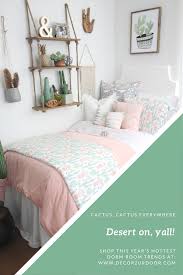 Monogram dorm pink dorm rooms preppy dorm room orange bedding ivory bedding cute dorm room bedding sets complete with throw pillows, duvet cover, bed skirt, headboard and more. Cact I As You A Question How Much Do You Love This Cactus Motif Inspired Dorm Bedding S College Dorm Room Bedding Pink Dorm Rooms College Dorm Room Essentials