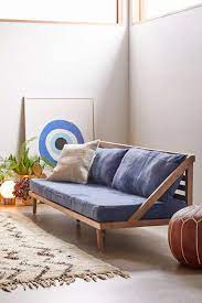 Indigo Patched Sofa In 2020 Simple Sofa Minimalist Sofa Daybed Cushion