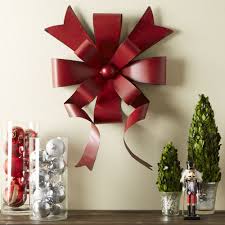 Christmas Ribbon Bows Vintage Metal Hanging Wall Decor Wrap Paper Holiday Door Ribbonbows Winter Wall Decor Door Decorations Hanging Wall Decor