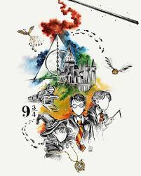 The deathly hallows symbol is based on the magical items each of the three brothers used to escape death: 1001 Ideas For Harry Potter Drawings For The Die Hard Fans