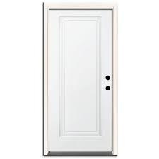 Steves Sons 36 In X 80 In Premium 1 Panel Primed White Steel Prehung Front Door With 36 In Right Hand Outswing And 6 In Wall St10 Pr 30 60rh Blue Interior Doors Prehung Interior Doors