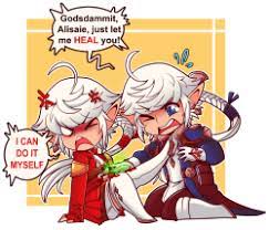 Anyone catch alisaie crossing her arms and glaring at the wol in the background when you were alphinaud looked at alisaie then at you and did the confused head nod. Alisaie X Wol Wol X Alphinaud On Tumblr Having Thanked You For Keeping Alisaie Safe From Harm Urianger Bids You Join The Young Scion In Reflecting Upon All That You