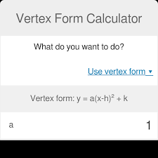 We learn how to use the coordinates of a parabola's vertex (maximum, or minimum, point) to write its equation in vertex form in order to find the parabola's equation. Vertex Form Calculator