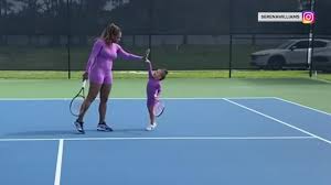 Serena williams and her adorable daughter alexis ohanian jr. Serena Williams 2 Year Old Daughter Hits Tennis Court With Her Mom