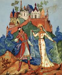 месяц под косой блестит а во лбу звезда горит Vstrepenulas Otryahnulas I Carevnoj Obernulas Mesyac Pod Kosoj Blestit A Vo Lbu Zvezda Gorit A Sama To Velichava Vystupaet Illyustracii Hudozhniki Skazki