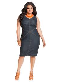 V Neck Multiseam Denim Dress Ashley Stewart Plus Size Fashion Curvy Fashion Color Block Maxi Dress