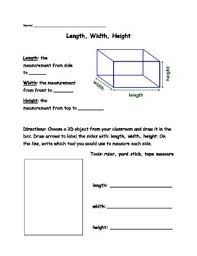 Includes the definitions for each of the metric, si, mks, cgs, fps, english, avoirdupois, modern, historical, and ancient. Length Width Height Measurement Worksheets Teaching Resources Tpt