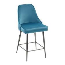 Rissa Teal Velvet Counter Stool Counter Stools Velvet Stool Stool