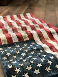 This Flying Wooden American Flag Is Hand Made Carved Stained Charred And Burned To American Perfection Th American Flag Wood Wood Flag Wooden American Flag