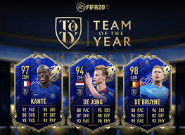 Fifa 20 kevin de bruyne 98 rated toty in game stats, player review and comments on futwiz. Midfielder Ratings Of Fifa 20 Toty Card De Bruyne 98 Kante 97 De Jong 94 Ghana Latest Football News Live Scores Results Ghanasoccernet