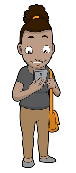 File:Cartoon Black Woman Happily Uses Her Smartphone.svg - Wikimedia Commons
