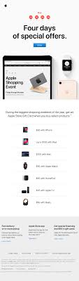 The Apple Shopping Event Now Through Monday Black Friday Event Reminder Email Shopping Event Apple Store Gift Card Responsive Email Template