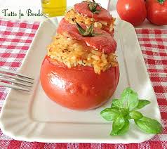 Pomodori ripieni al forno ricetta. Pomodori Ripieni Di Riso Cotti Al Forno Ricetta Facile Tutto Fa Brodo In Cucina